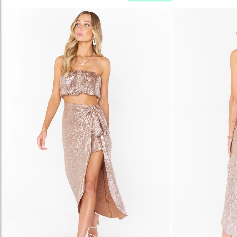 Show Me Your Mumu sequin gold set. NEW WITH TAGS.